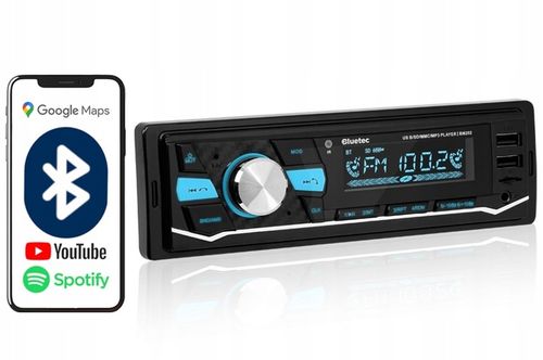 RADIO SAMOCHODOWE 1-DIN BLUETOOTH 5.0 USB SD AUX MP3 MIKROFON PILOT na Arena.pl