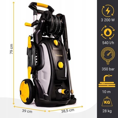 Myjka ciśnieniowa pompa mosiężna 3200W Indukcja 350bar ZESTAW PRO na Arena.pl