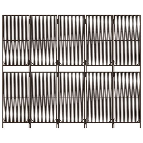 Parawan 5-panelowy, brązowy, polirattan na Arena.pl