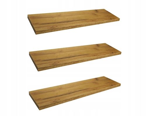 PÓŁKA ŚCIENNA WISZĄCA 80 CM DĄB CRAFT ZŁOTY 3 SZT na Arena.pl