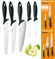 NOŻE KUCHENNE FISKARS ESSENTIAL ZESTAW 5 EL DO PIECZYWA SZEFA UNIWERSALNE