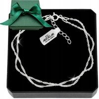 BRANSOLETKA DAMSKA SREBRNA PODWÓJNA SINGAPUR NA RĘKĘ REGULOWANA SREBRO 925