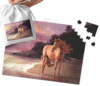 PUZZLE TRADYCYJNE - SŁODKI KONIK KOŃ STAJNIA WZORY PREZENT 192el + WORECZEK