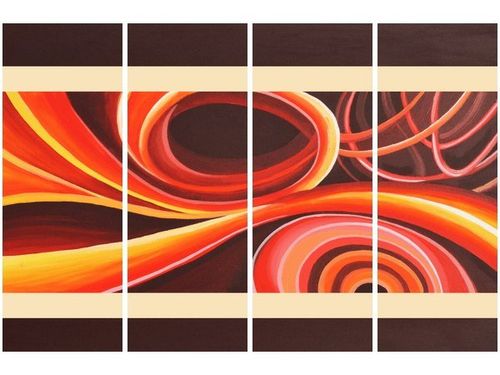 120CM 80 OBRAZ 4 ELEM POMARAŃCZOWY WIR ŚCIENNY na Arena.pl