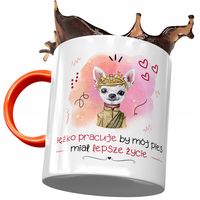 Kubek Pomarańczowy Z Pieskiem Psem Słodki Prezent Z Nadrukiem Ze Zdjęciem