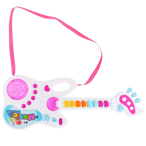 GITARA ROCKOWA INTERAKTYWNA DLA DZIECI ŚWIECI GRA INSTRUMENT MUZYCZNY LED zdjęcie 3