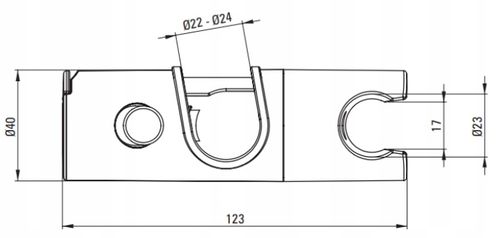 UCHWYT DO SŁUCHAWKI PRYSZNICOWEJ UNI NA DRĄŻEK FI 22,23,24,25 MM CHROM na Arena.pl