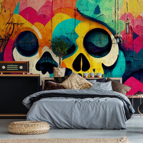 Fototapeta Młodzieżowa GRAFFITI Czaszkami Abstrakcja 90cm x 60cm na Arena.pl