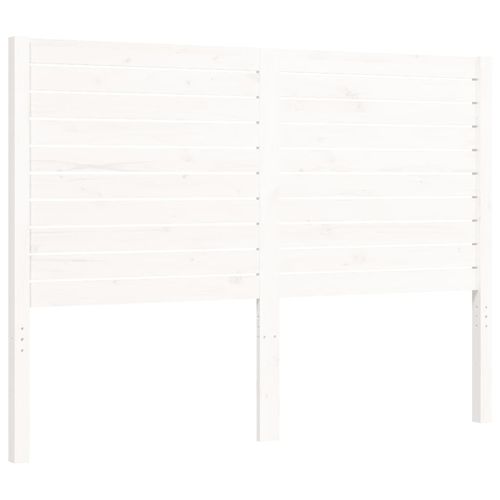 Rama łóżka z wezgłowiem, biała, lite drewno na Arena.pl