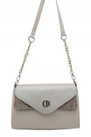 Chiara - torebka listonoszka beżowy groszek + kwiatowy wzór K7018 Kosta