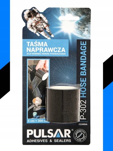 TAŚMA NAPRAWCZA CZARNA ZBROJONA UNIWERSALNA PULSAR P-302 3m na Arena.pl