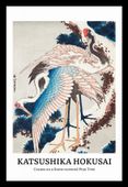 Plakat 20x30cm Design Cranes on a Snow, Hokusai Vintage do Salonu