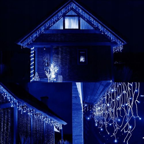 LAMPKI SOPLE 300 LED ZEWN. NIEBIESKIE CHOINKOWE FLASH KURTYNA ŚWIETLNA IP44 na Arena.pl