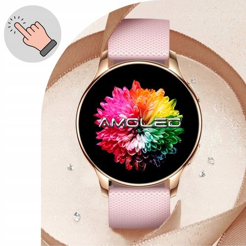 SMARTWATCH ZEGAREK DAMSKI ELEGANCKI ROZMOWY POWIADOMIENIA MENU PL AMOLED na Arena.pl