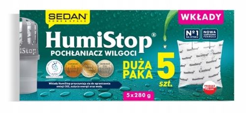 5x HUMISTOP Wkłady do POCHŁANIACZA WILGOCI OSUSZACZ POWIETRZA Duży na Arena.pl