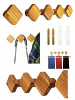 Wieszak Drewniany na Ubrania Kinkiet Dębowy na Ścianę Kurtki do Przedpokoju