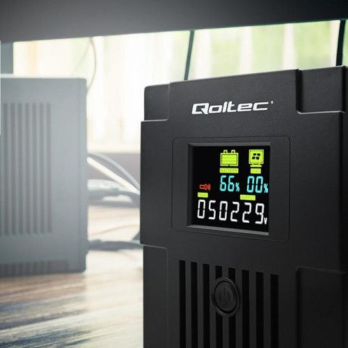 QOLTEC UPS MONOLITH 1500VA 900W LED USB RJ45 LINE INTERACTIVE zdjęcie 4