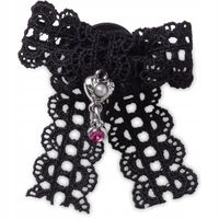 Crocs Przypinka Charms Ozdoba Pin Do Butów Jibbitz Black Lace Bow Heart