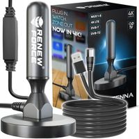 MOCNA ANTENA AKTYWNA POKOJOWA DVBT TV FHD 4K MUX-8 LTE WZMACNIACZ