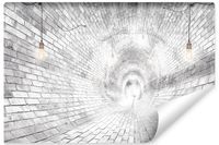 Fototapeta Abstrakcyjny TUNEL Beton Mur Stare Cegły 3D 405cm x 270cm