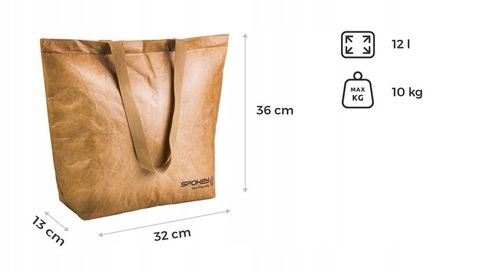 Torba termiczna z EKO materiałów plażowa na zakupy piknik 12 L 32x13x36 cm na Arena.pl