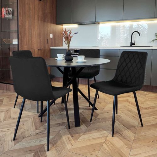 Krzesło tapicerowane Dexter Velvet czarny na Arena.pl