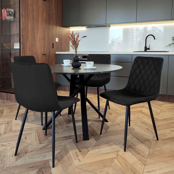 Krzesło tapicerowane Dexter Velvet czarny zdjęcie 4