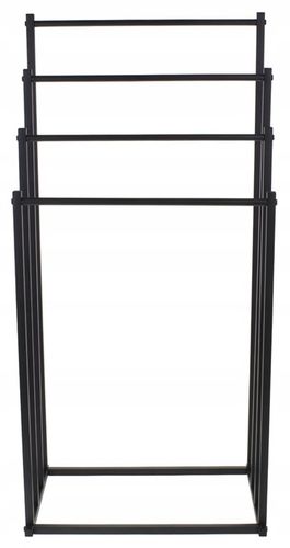 Stojak na Ręczniki Wieszak Łazienkowy Metalowy Stojący 4 Poziomy Czarny na Arena.pl