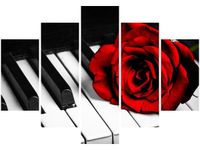 105CM 150CM OBRAZ 5 ELEM RÓŻA FORTEPIANIE DRUK