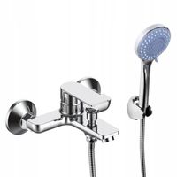 Bateria wannowa z prysznicem chrom zestaw wannowo prysznicowy ze