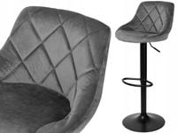 Hoker Welurowy Obrotowy Pikowany Barowy Loftowy Krzesło Barowe