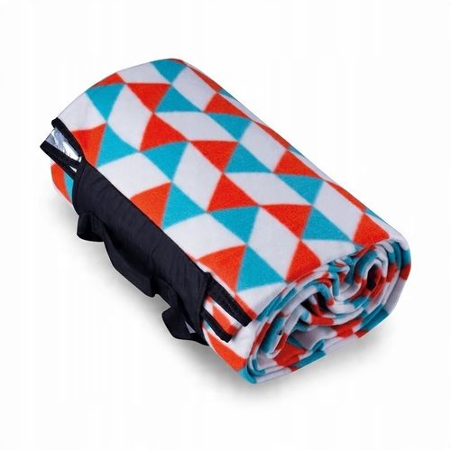 Piknikowa MATA PLAŻOWA KOC polarowy Z IZOLACJĄ 200x200cm DUŻA lekka MIĘKKA na Arena.pl