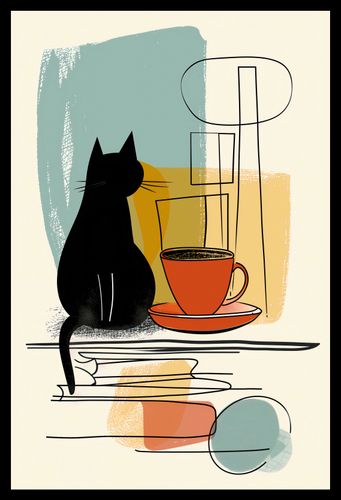 Plakat 30x45cm Kot i Kawa na Arena.pl
