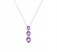 SREBRNY PIĘKNY NASZYJNIK Z AMETYSTAMI