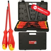Zestaw śrubokrętów dla elektryków 1000V + walizka 11 sztuk TPR MEGAKABEL