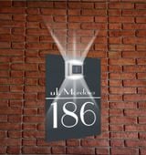 antracyt TABLICZKA ADRESOWA aluminiowa podświetlana numer na dom 30x20cm