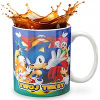 KUBEK 330ml GRAFIKA PREZENT ŚWIĘTA WZÓR - GRA SONIC + IMIĘ