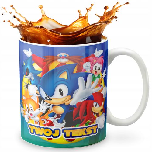 KUBEK 330ml GRAFIKA PREZENT ŚWIĘTA WZÓR - GRA SONIC + IMIĘ na Arena.pl