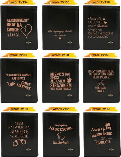 Portfel męski skórzany czarny GRAWEROWANY prezent dla kierowcy twój napis na Arena.pl