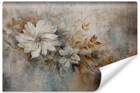Fototapeta BETON Abstrakcja Kwiaty Liście Rośliny Mur 270cm x 180cm