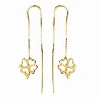 POZŁACANE PRZEWLEKANE KOLCZYKI KONICZYNKI LUCKY