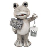 ŻABA Z LAMPIONEM DUŻA FIGURKA DO OGRODU FIGURKA OGRODOWA DEKORACJA 40 cm