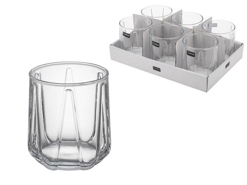 Komplet zestaw 6 szklanek do napojów wody drinków 360 ml geometryczny wzór na Arena.pl