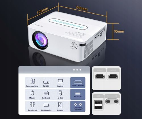 PROJEKTOR RZUTNIK ANDROID SMART TV WIFI FULL HD 12000LM 4K LED na Arena.pl