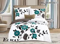 Pościel ELWAY satyna bawełniana 140x200cm BIAŁA W KWIATY 8051