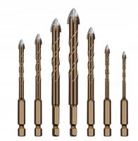 DUŻY ZESTAW WIERTEŁ WIERTŁA DO SZKŁA PŁYTEK CERAMIKI GRESU 7SZT