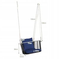 Wiszące krzesło ogrodowe rattanowe 180 kg szare