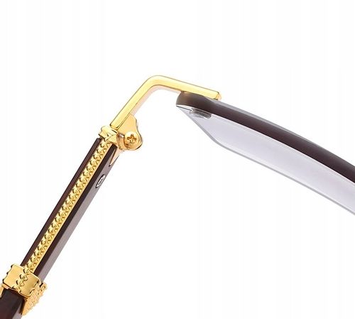 Okulary Przeciwsłoneczne bezramkowe prostokątne Damskie męskie UV400 Brąz na Arena.pl