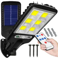 LAMPA SOLARNA LED CZUJNIK RUCHU ZMIERZCHU ZEWNĘTRZNA OGRODOWA COB + PILOT