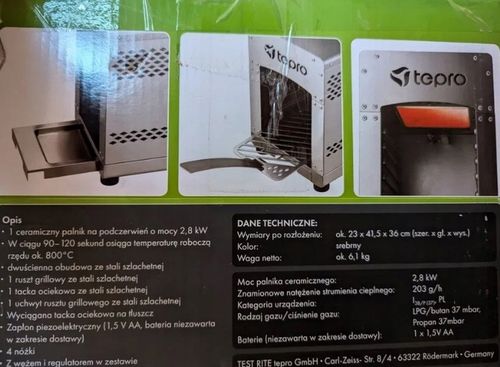 Grill gazowy do steków i nietylko TEPRO Toronto Basic 3366 na Arena.pl